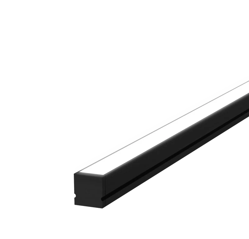 10mm x 10mm Square Aluminium Surface Mounted LED Profile in Black or Silver (DLA1010)