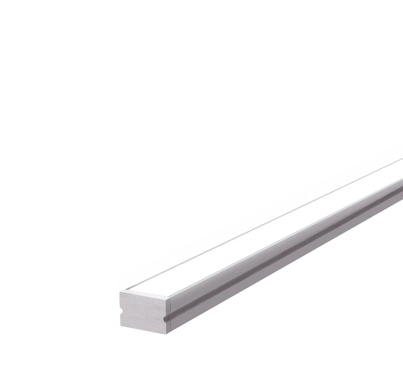 11mm x 6.45mm Rectangular Aluminium Surface Mounted LED Profile in Black or Silver (DLA99016)