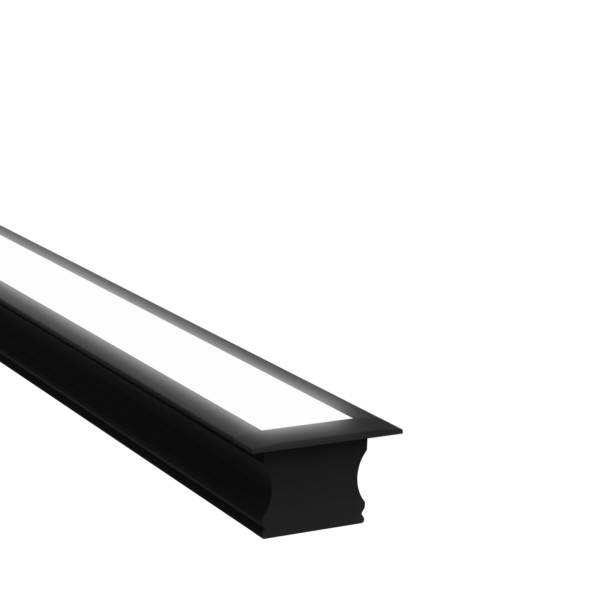 (25mm) 17.39mmx 14.52mm Rectangular Aluminium Winged Recessed LED Profile in Black or Silver (DLA1714-W)
