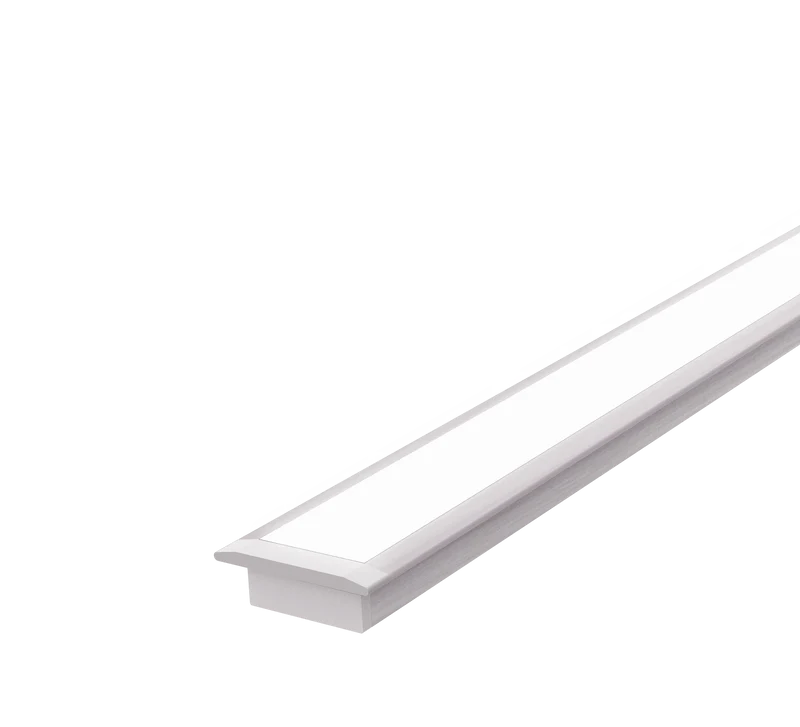 (22.99mm) 17mmx 7.95mm Rectangular Aluminium Winged Recessed LED Profile in Black or Silver (DLA1708-W)
