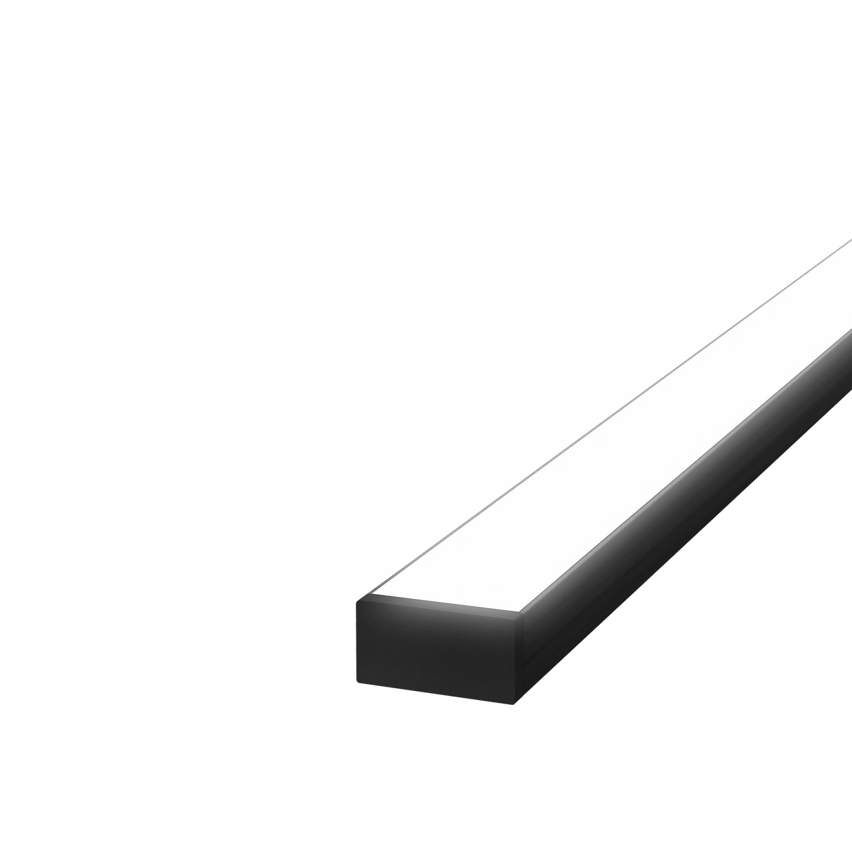 45mm x 15mm Rectangular Aluminium Surface Mounted LED Profile in Black or Silver (DLA4542)