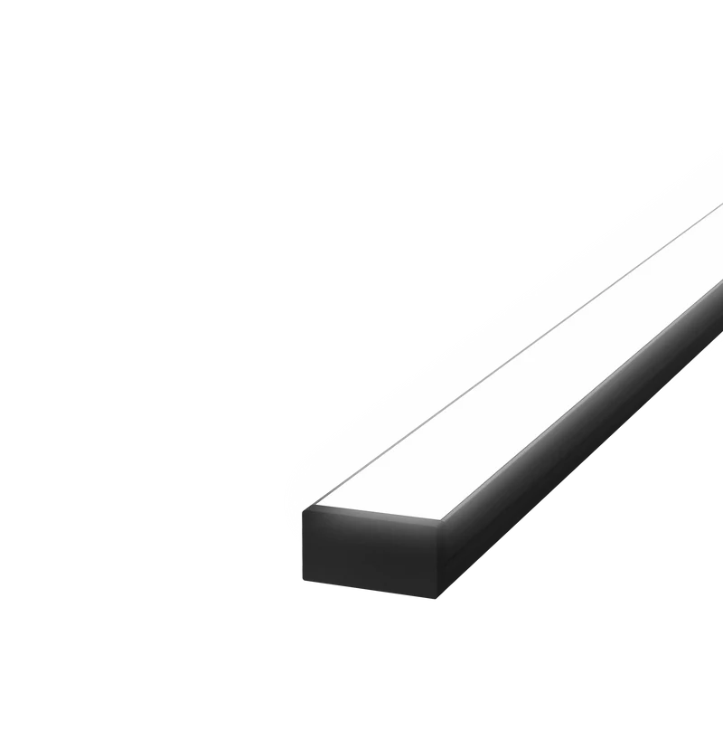 45mm x 15mm Rectangular Aluminium Surface Mounted LED Profile in Black or Silver (DLA4542)
