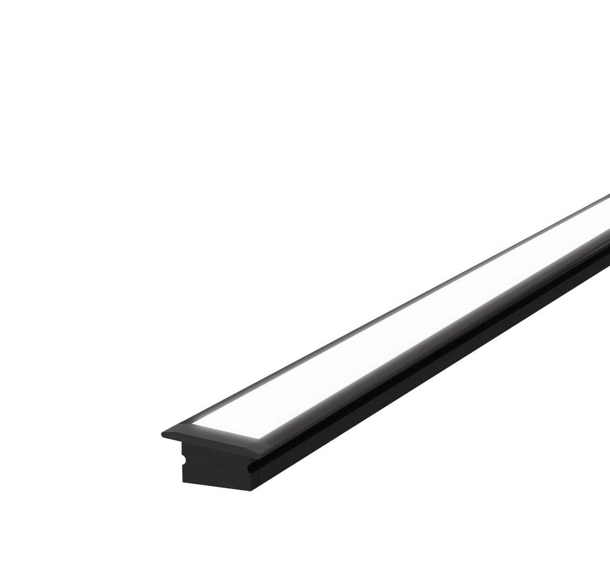 (14mm) 11mm x 6.45mm Rectangular Aluminium Winged Recessed LED Profile in Silver or Black (DLA99016-W)