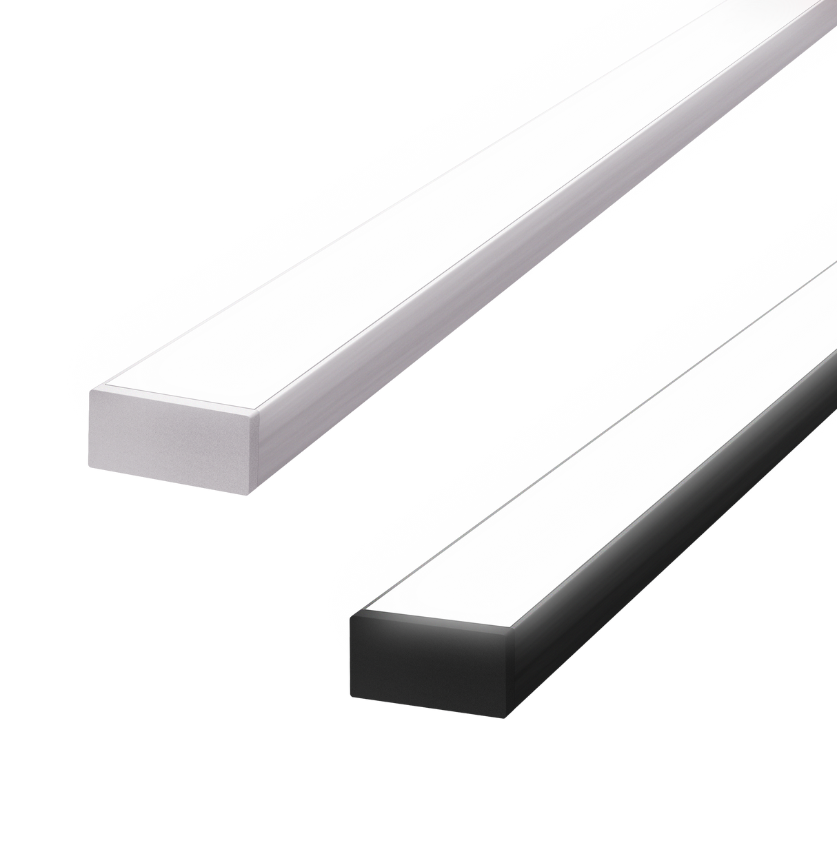45mm x 15mm Rectangular Aluminium Surface Mounted LED Profile in Black or Silver (DLA4542)