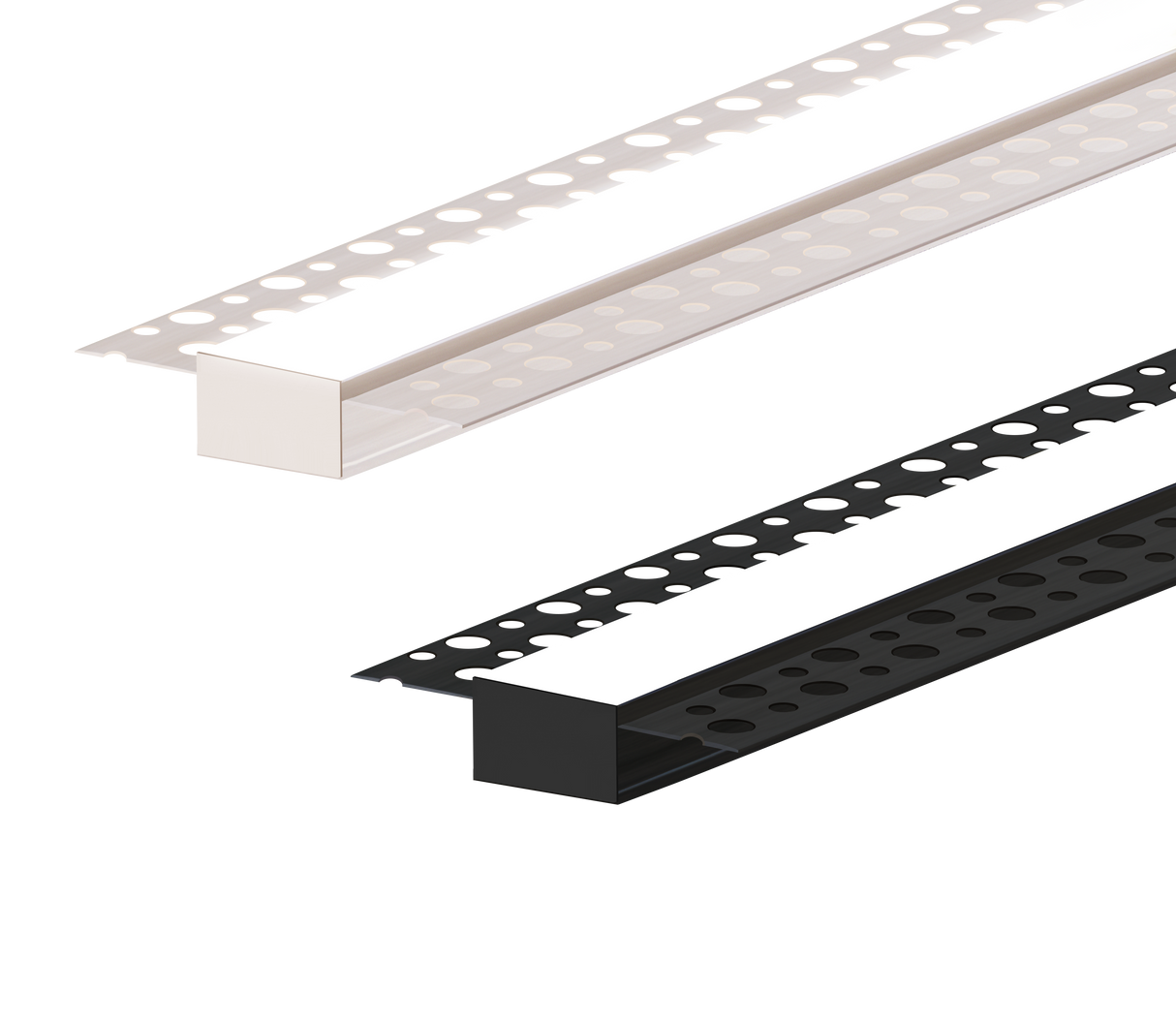 (61mm) 28mm x 14mm Rectangular Aluminium Winged Recessed LED Profile in Black or Silver (DLA6114-W)