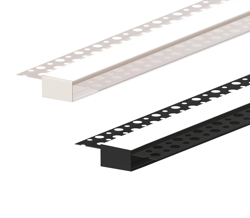 (61mm) 28mm x 14mm Rectangular Aluminium Winged Recessed LED Profile in Black or Silver (DLA6114-W)