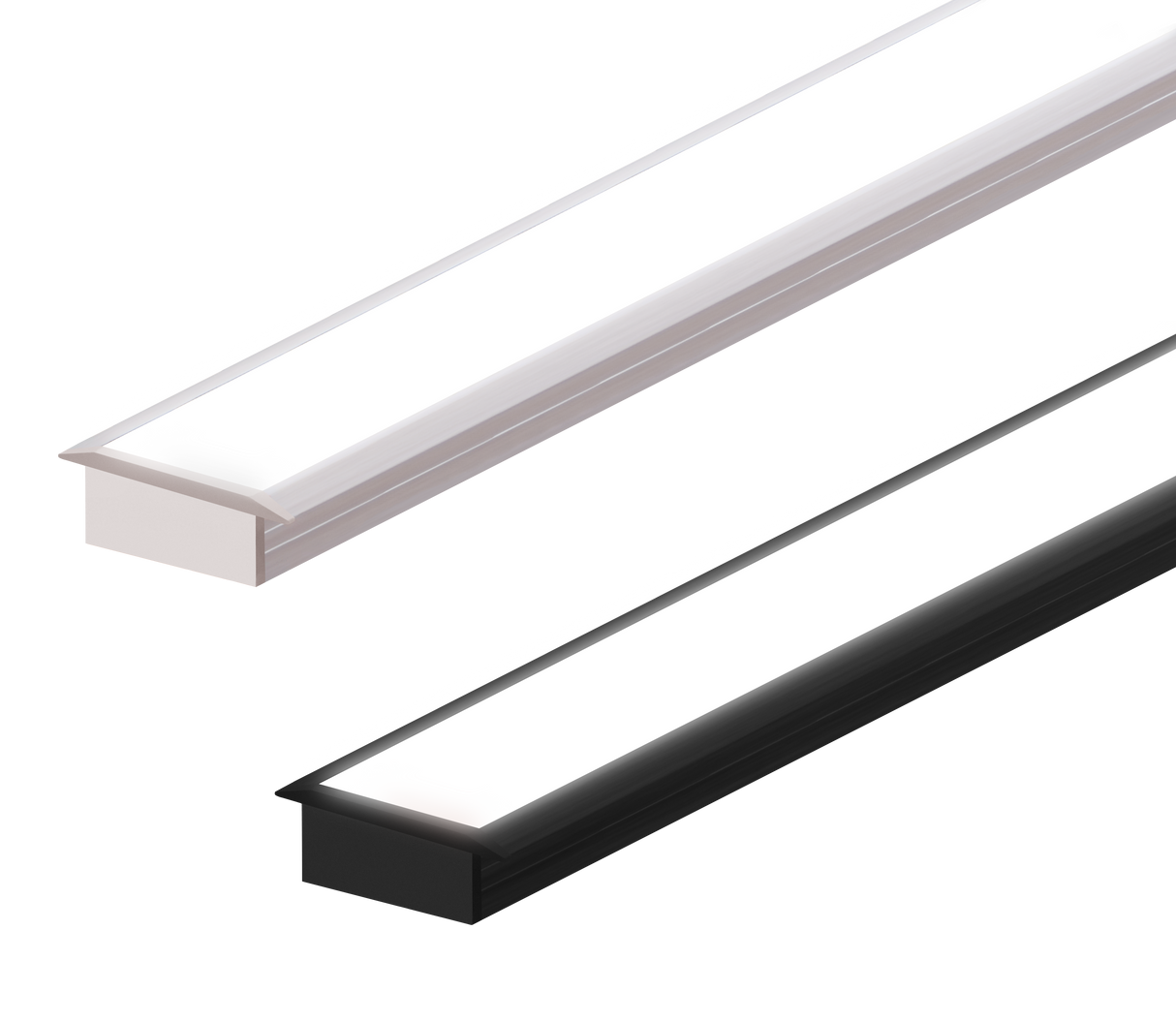 (22.6mm) 7.6mm x 8.4mm Rectangular Aluminium Winged Recessed LED Profile in Black or Silver (DLAYF027-W)
