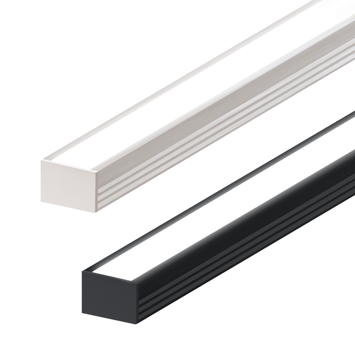 17.6mm x 12.2mm Rectangular Aluminium Surface Mounted LED Profile in Black or Silver (DLAYF818)