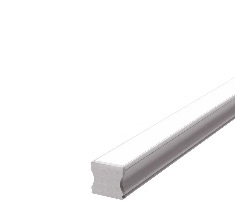 17.3mm x 15.42mm Rectangular Aluminium Surface Mounted LED Profile in Black or Silver (DLA1715)