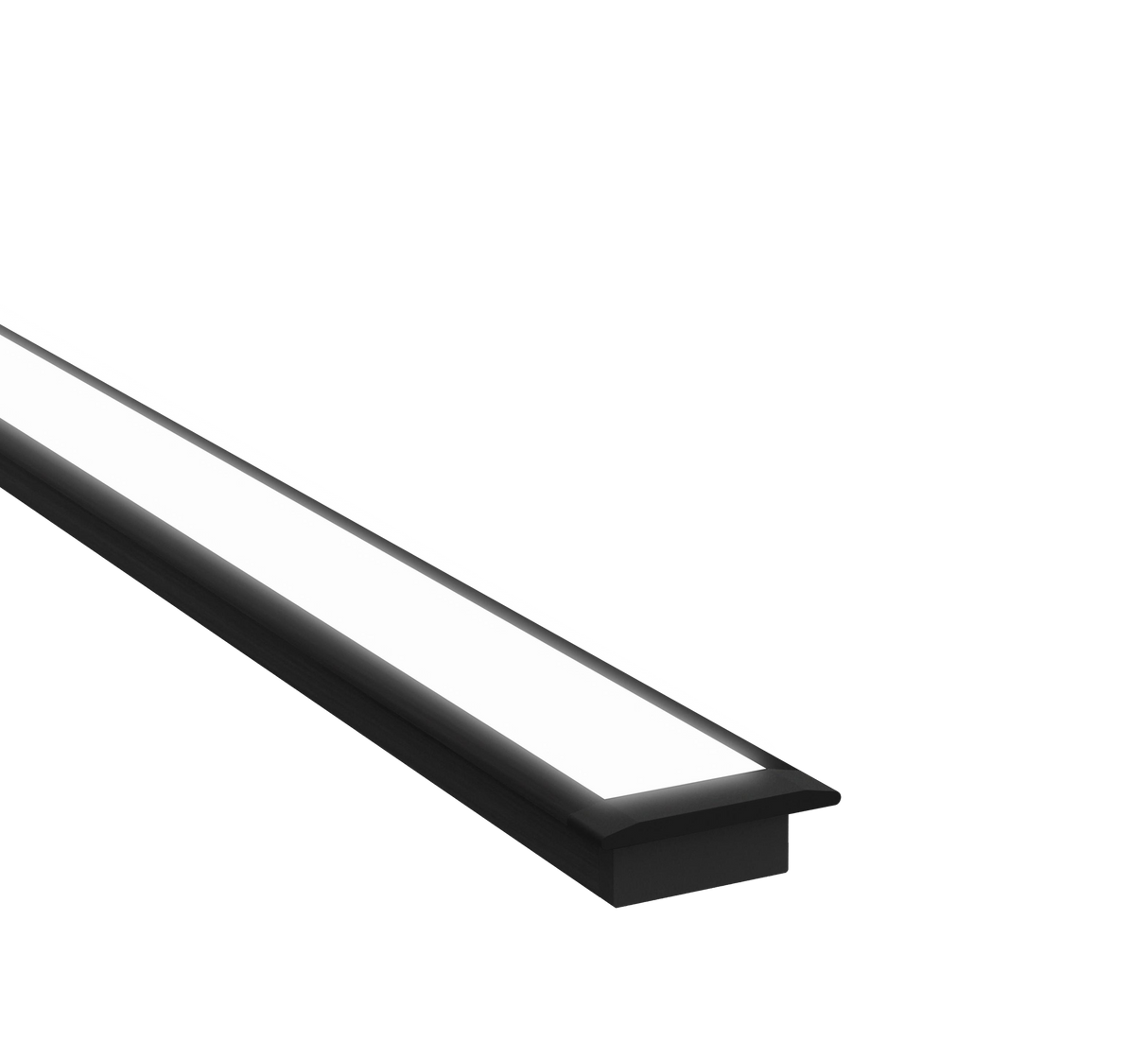 (22.99mm) 17mmx 7.95mm Rectangular Aluminium Winged Recessed LED Profile in Black or Silver (DLA1708-W)