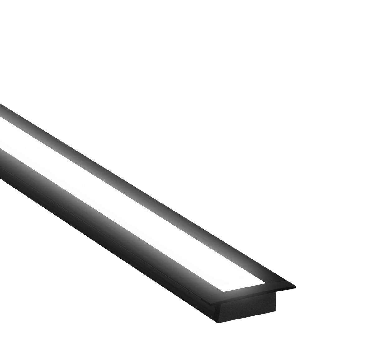 (22.5mm)15mm x 6mm Rectangular Aluminium Winged Recessed LED Profile in Black or Silver (DLA1506-W)