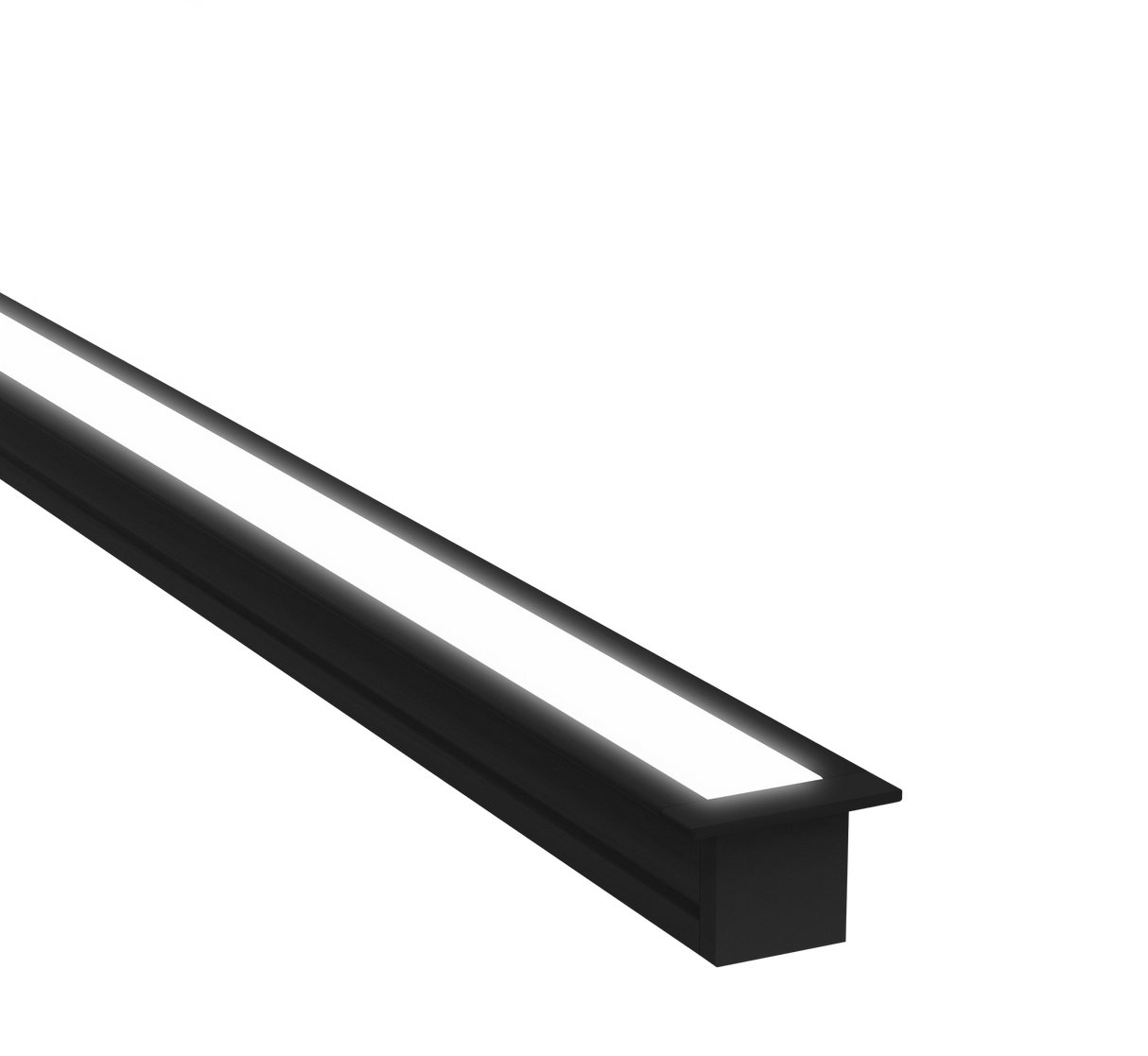 (16mm)10mm x 10mm Square Aluminium Winged Recessed LED Profile in Black or Silver (DLA1010-W)