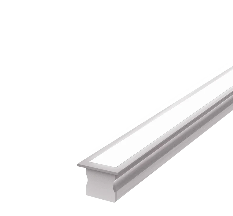 (24.2mm) 17.3mmx 15.4mm Rectangular Aluminium Winged Recessed LED Profile in Black or Silver (DLA1715-W)