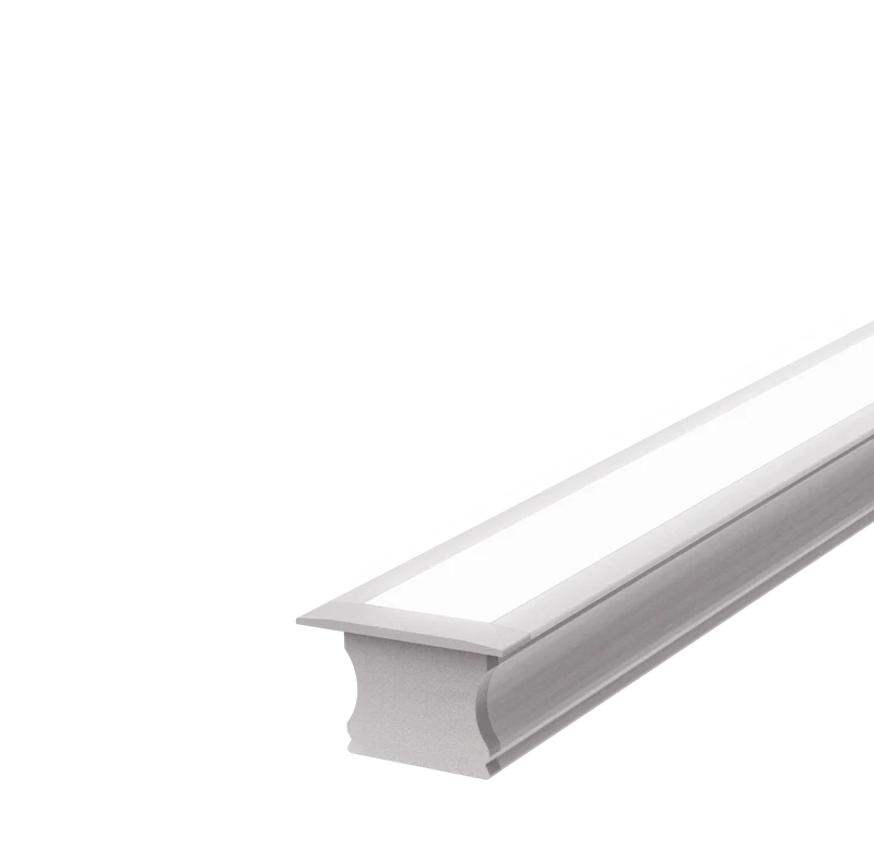 (25mm) 17.39mmx 14.52mm Rectangular Aluminium Winged Recessed LED Profile in Black or Silver (DLA1714-W)