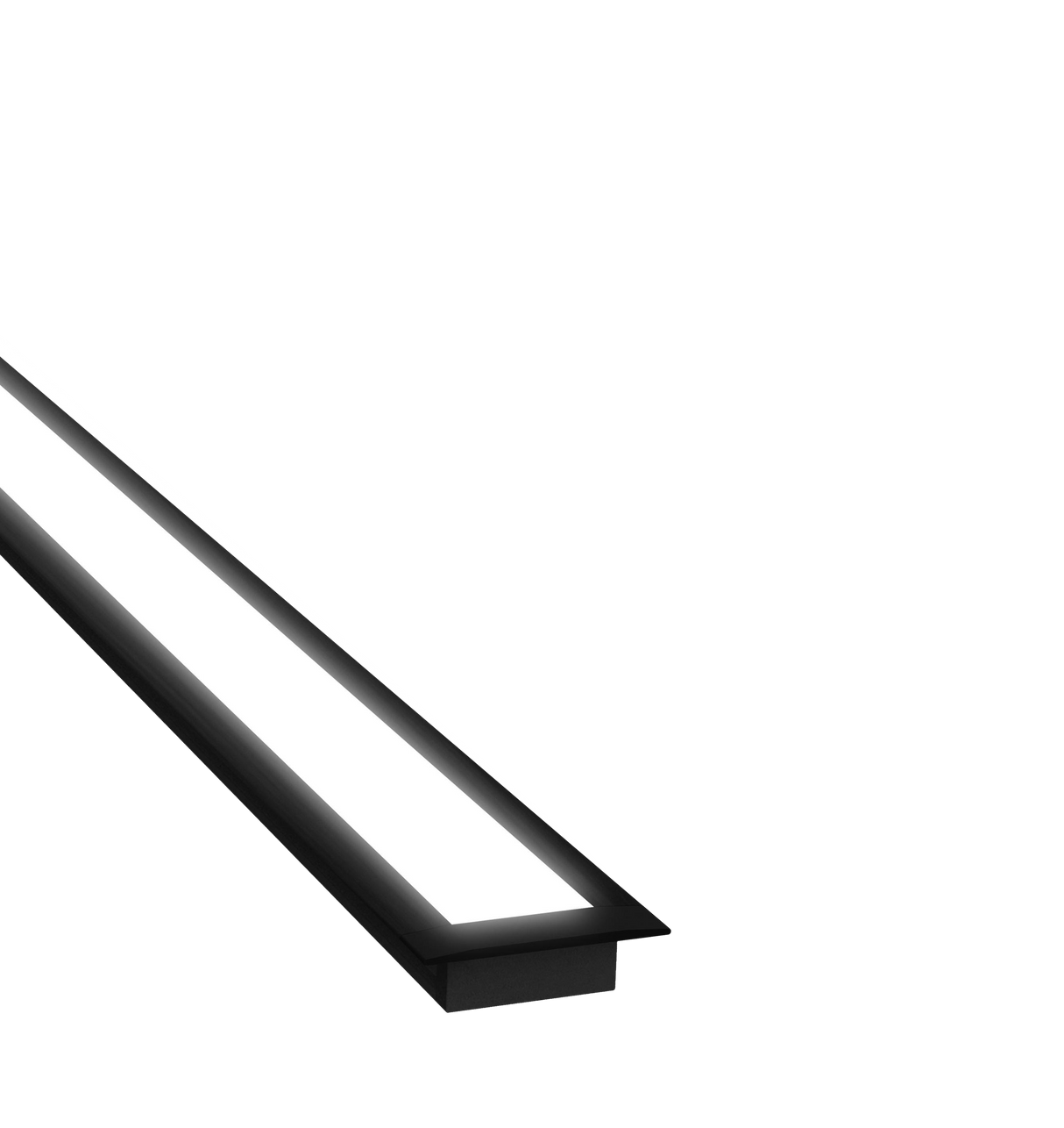 (25.05mm) 17.1mm x10mm Rectangular Aluminium Winged Recessed LED Profile in Black or Silver (DLA1710-W)