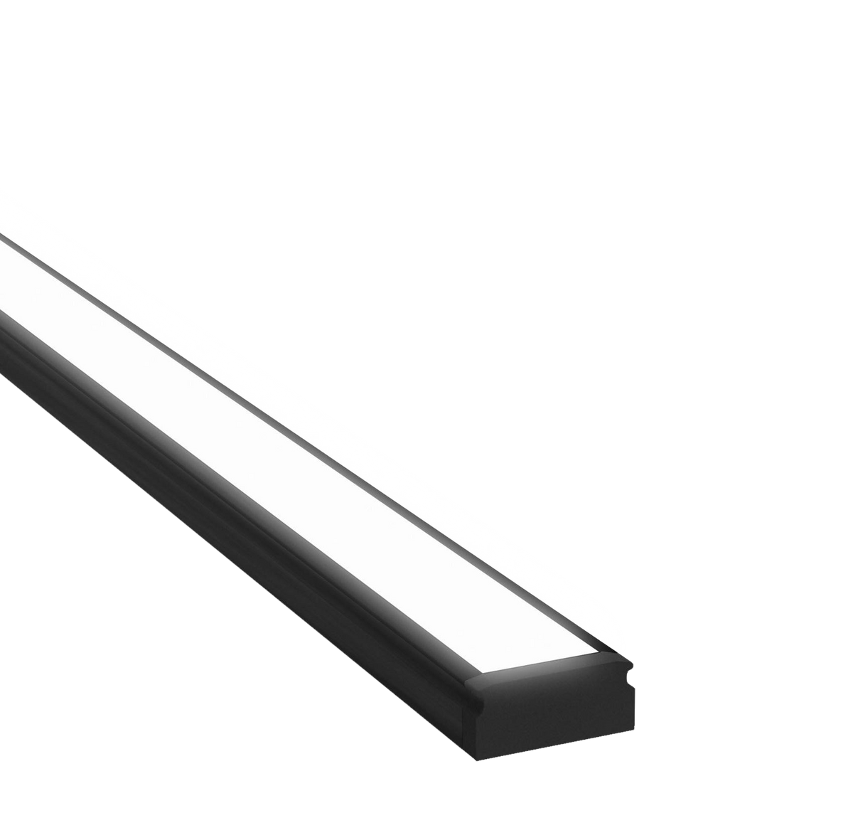 15mm x 6mm Rectangular Aluminium Surface Mounted LED Profile in Black or Silver (DLA1506)