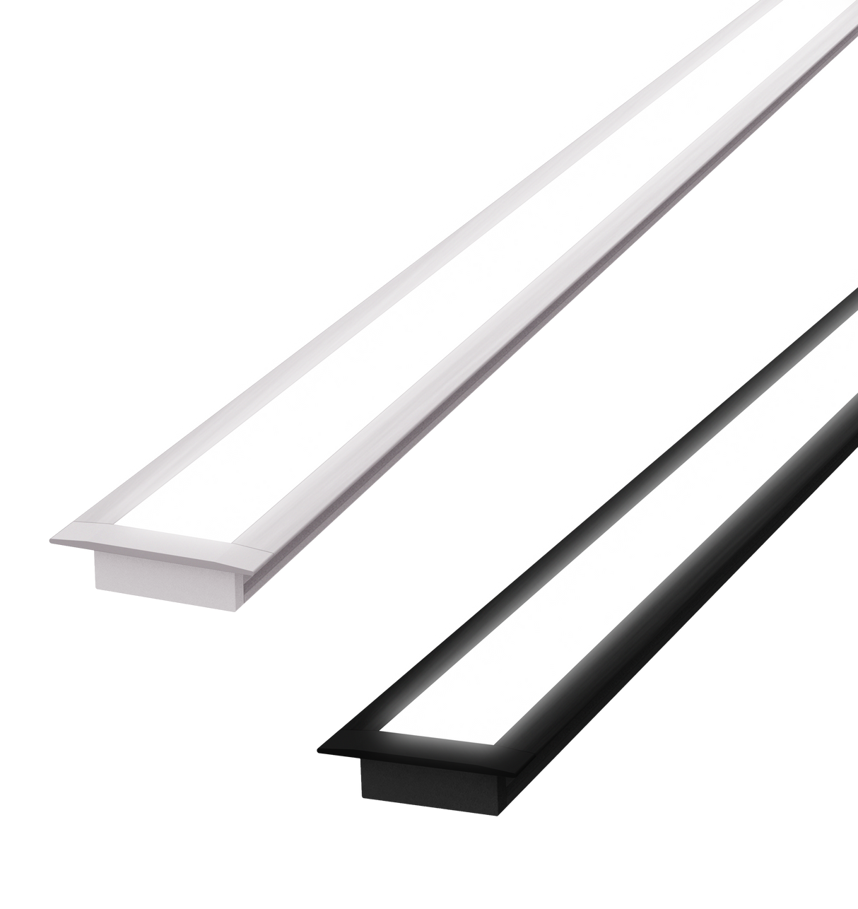 (24.5mm) 17mmx 7mm Rectangular Aluminium Winged Recessed LED Profile in Black or Silver (DLA1707-W)