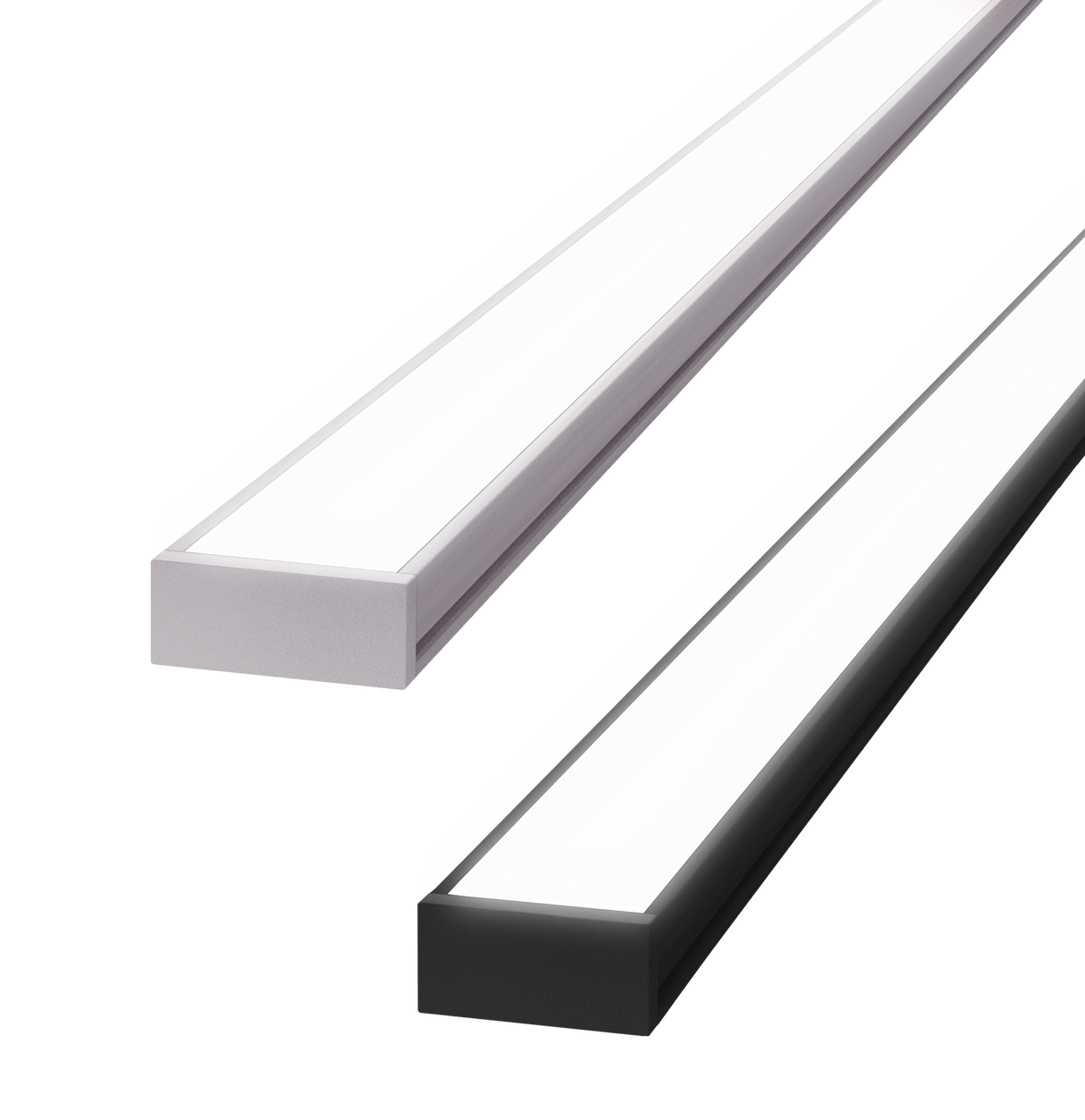 17mm x 7mm Rectangular Aluminium Surface Mounted LED Profile in Black or Silver (DLA1707)