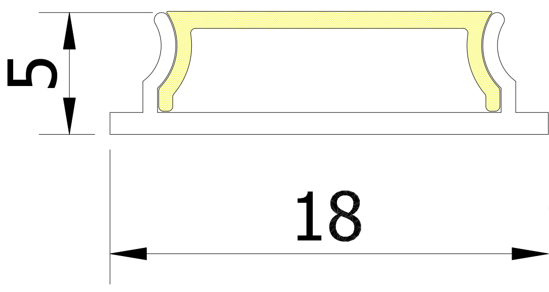18mm x 5mm Aluminium Recessed LED Profile in Black or Silver (DLA1805)