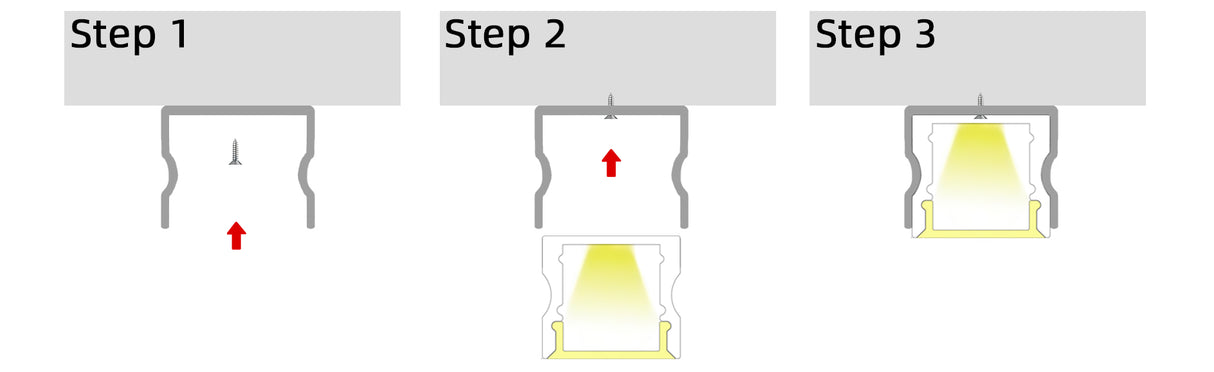 17.3mm x 15.42mm Rectangular Aluminium Surface Mounted LED Profile in Black or Silver (DLA1715)