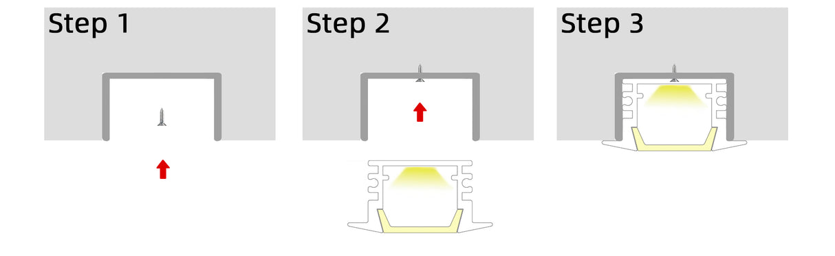 (24.5mm) 17.6mm x 12.2mm Rectangular Aluminium Winged Recessed LED Profile in Black or Silver (DLAYF817-W)