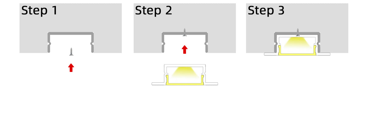 (32mm) 20mm x 10mm Rectangular Aluminium Winged Recessed LED Profile in Black or Silver (DLA2010X- W)