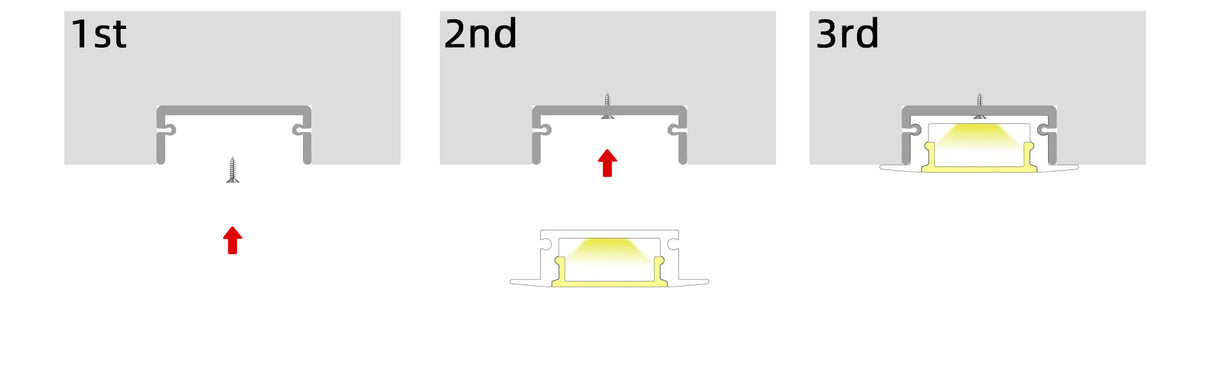 (24.5mm) 17mmx 7mm Rectangular Aluminium Winged Recessed LED Profile in Black or Silver (DLA1707-W)