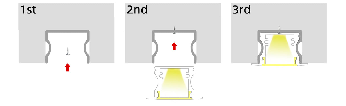(25mm) 17.39mmx 14.52mm Rectangular Aluminium Winged Recessed LED Profile in Black or Silver (DLA1714-W)