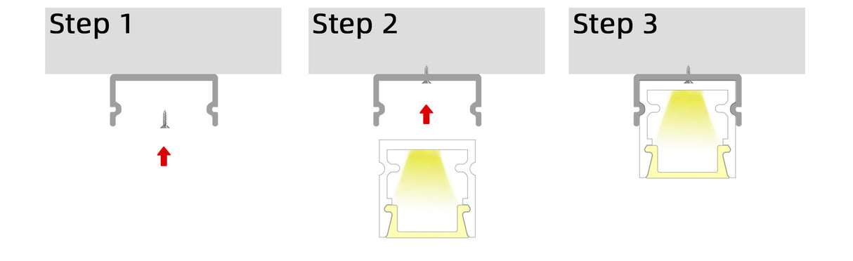 10mm x 10mm Square Aluminium Surface Mounted LED Profile in Black or Silver (DLA1010)