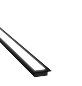 (24.5mm) 17mmx 7mm Rectangular Aluminium Winged Recessed LED Profile in Black or Silver (DLA1707-W)