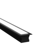 (25mm) 17.39mmx 14.52mm Rectangular Aluminium Winged Recessed LED Profile in Black or Silver (DLA1714-W)