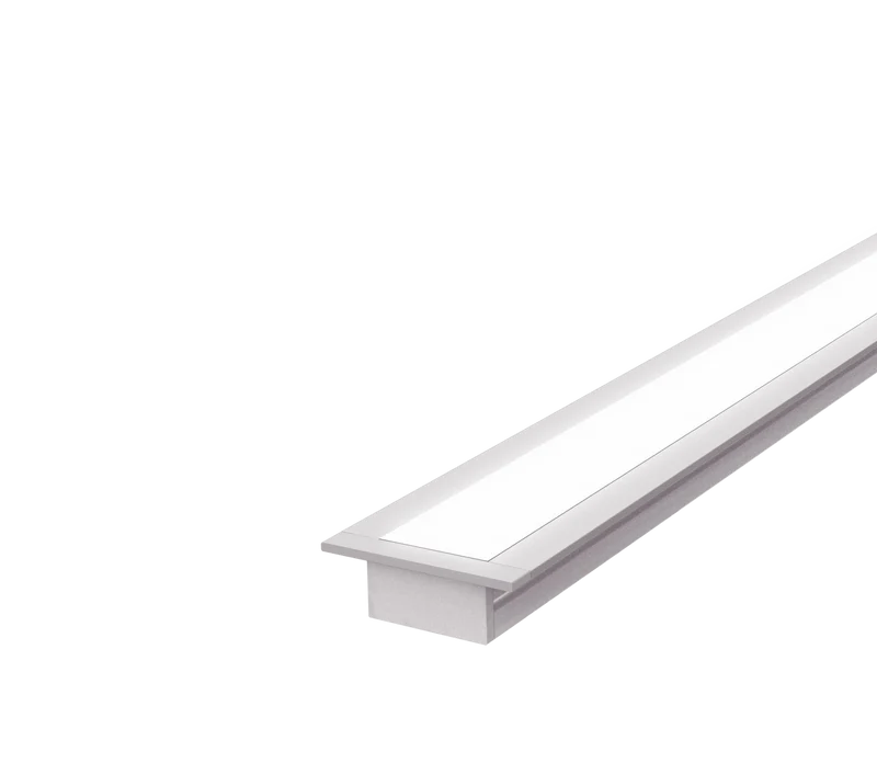 (32mm) 20mm x 10mm Rectangular Aluminium Winged Recessed LED Profile in Black or Silver (DLA2010X- W)