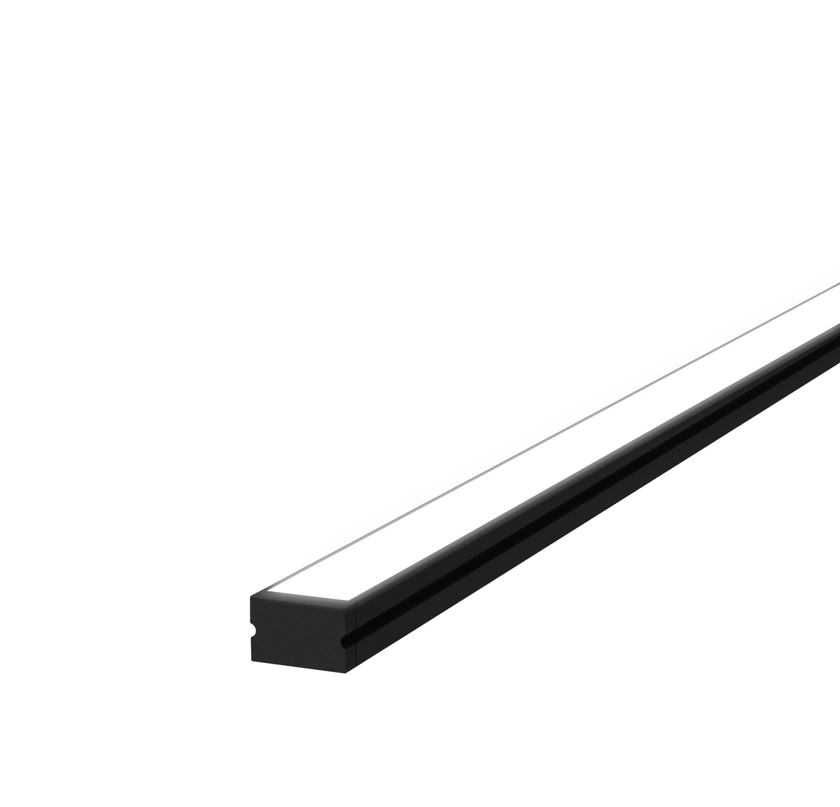 11mm x 6.45mm Rectangular Aluminium Surface Mounted LED Profile in Black or Silver (DLA99016)