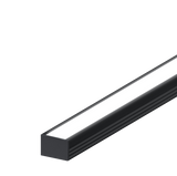 17.6mm x 12.2mm Rectangular Aluminium Surface Mounted LED Profile in Black or Silver (DLAYF818)