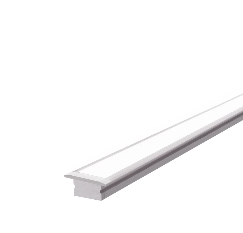 (14mm) 11mm x 6.45mm Rectangular Aluminium Winged Recessed LED Profile in Silver or Black (DLA99016-W)