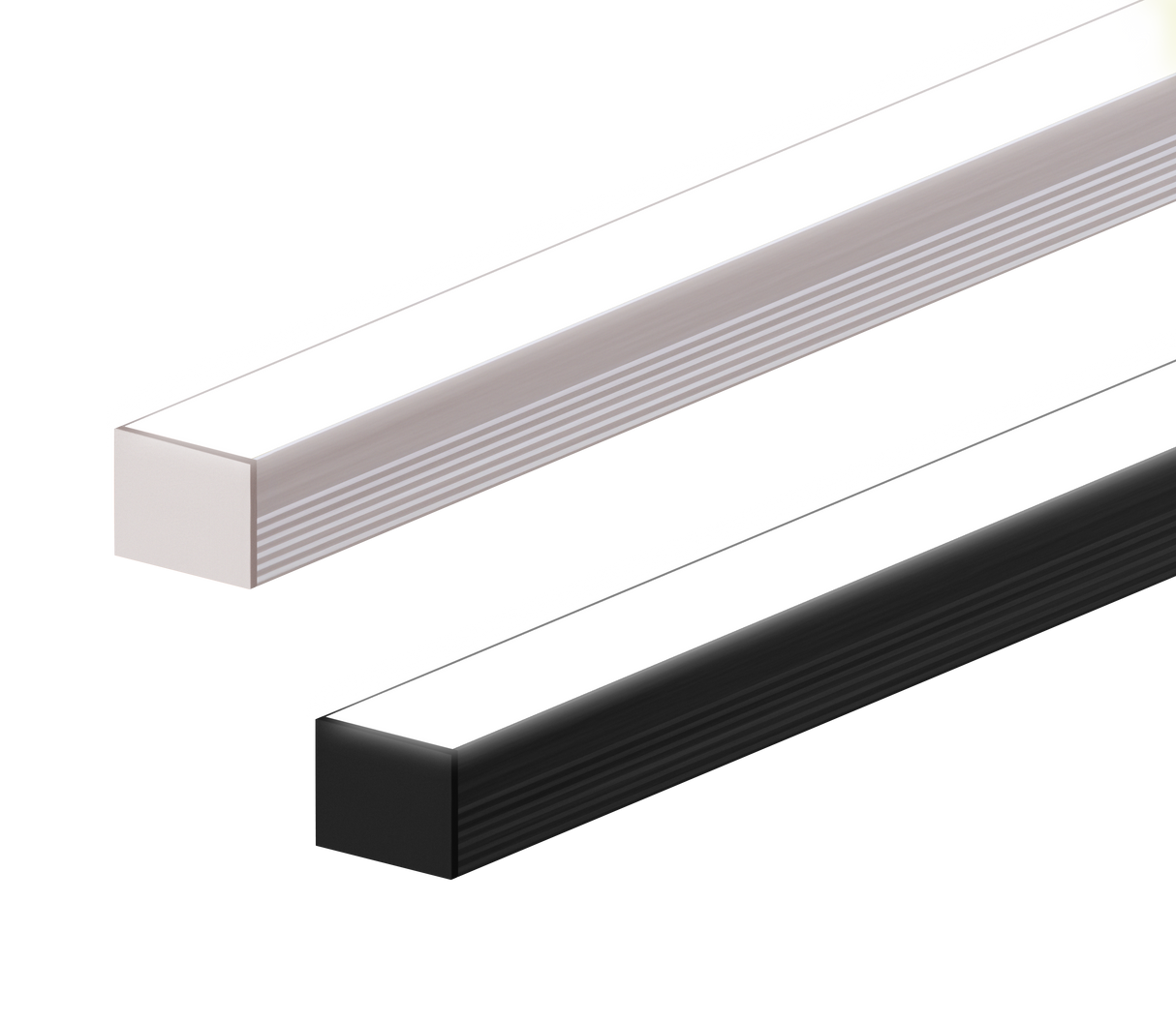 18mm x 13mm Rectangular Aluminium Surface Mounted LED Profile in Black or Silver (DLA1813X)