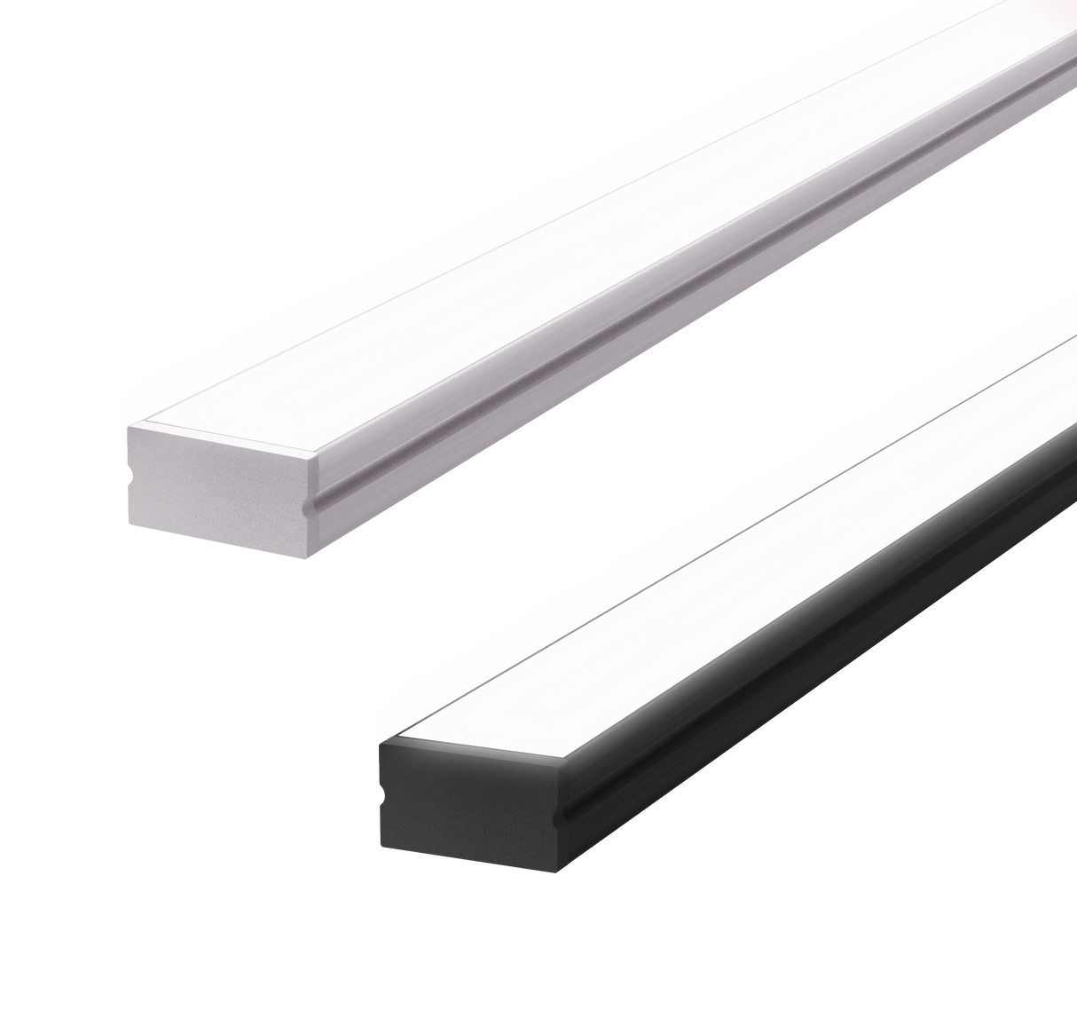 9.95mm x 10mm Rectangular Aluminium Surface Mounted LED Profile in Black or Silver (DLA2010)