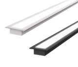 (32mm) 20mm x 10mm Rectangular Aluminium Winged Recessed LED Profile in Black or Silver (DLA2010X- W)