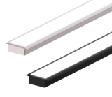 (22.6mm) 7.6mm x 8.4mm Rectangular Aluminium Winged Recessed LED Profile in Black or Silver (DLAYF027-W)