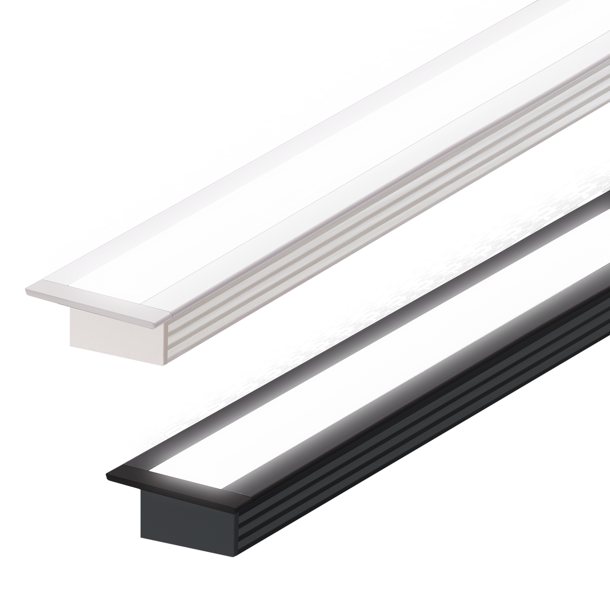 (24.5mm) 17.6mm x 12.2mm Rectangular Aluminium Winged Recessed LED Profile in Black or Silver (DLAYF817-W)