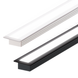 (24.5mm) 17.6mm x 12.2mm Rectangular Aluminium Winged Recessed LED Profile in Black or Silver (DLAYF817-W)