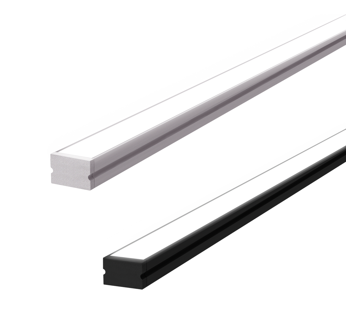 11mm x 6.45mm Rectangular Aluminium Surface Mounted LED Profile in Black or Silver (DLA99016)