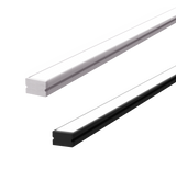11mm x 6.45mm Rectangular Aluminium Surface Mounted LED Profile in Black or Silver (DLA99016)