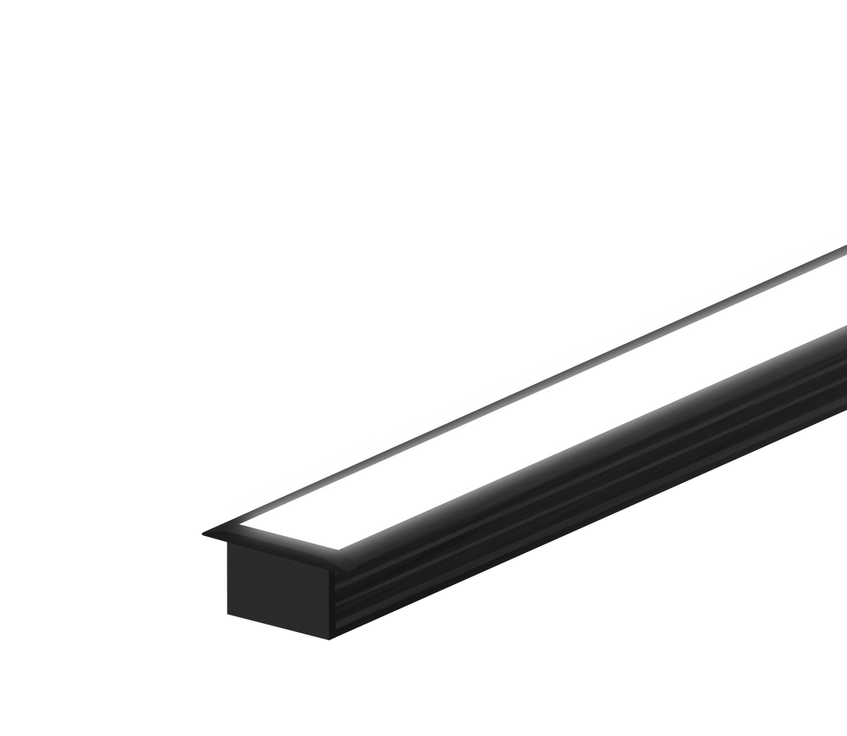 (25.2mm) 17.7mm x 12.9mm Rectangular Aluminium Winged Recessed LED Profile in Black or Silver (DLA1613-W)