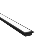 (22.99mm) 17mmx 7.95mm Rectangular Aluminium Winged Recessed LED Profile in Black or Silver (DLA1708-W)