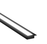 (22.5mm)15mm x 6mm Rectangular Aluminium Winged Recessed LED Profile in Black or Silver (DLA1506-W)