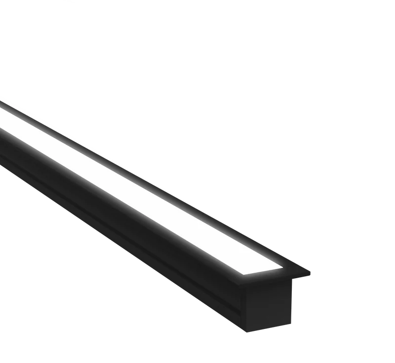 (16mm)10mm x 10mm Square Aluminium Winged Recessed LED Profile in Black or Silver (DLA1010-W)