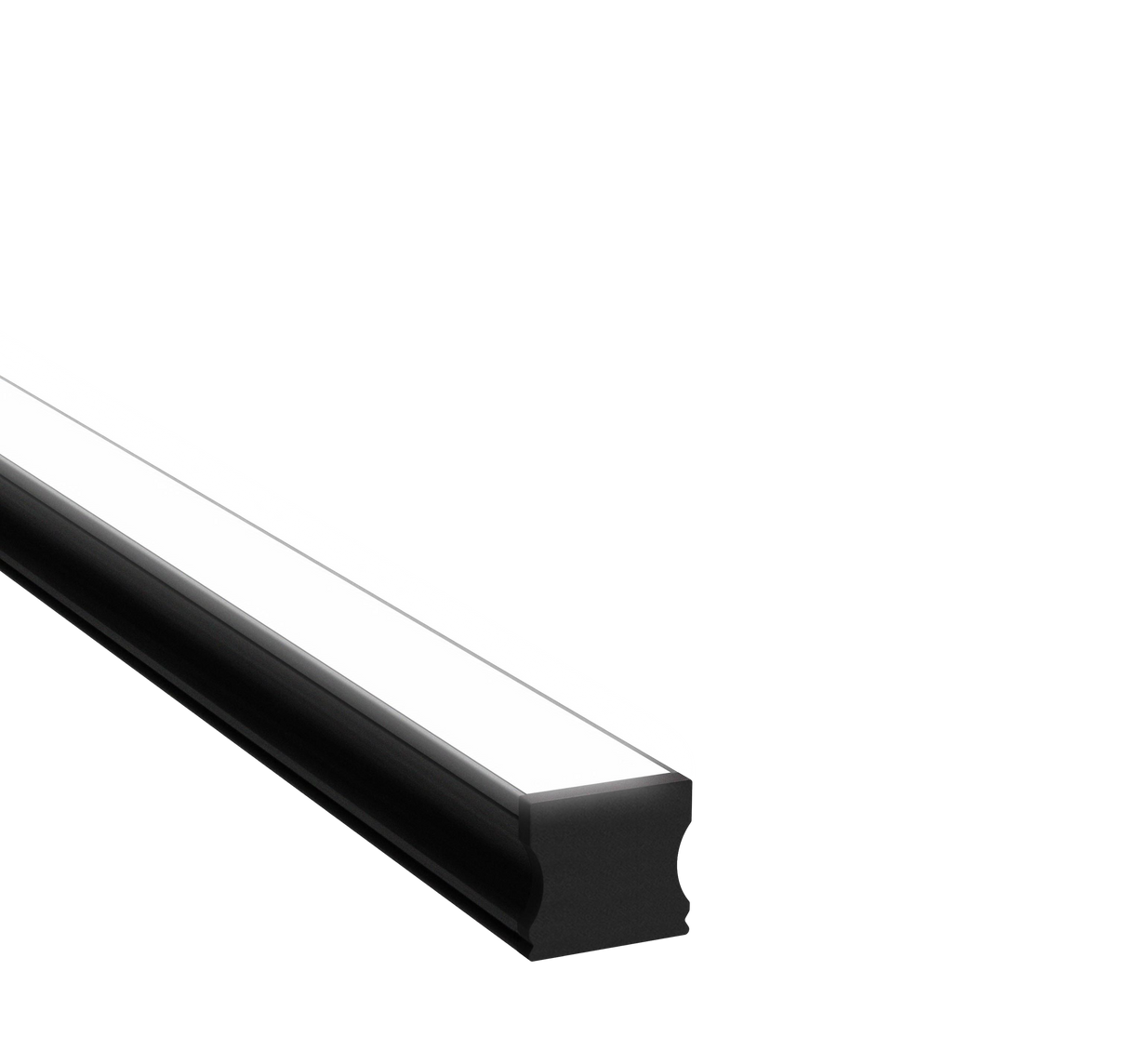 17.3mm x 15.42mm Rectangular Aluminium Surface Mounted LED Profile in Black or Silver (DLA1715)