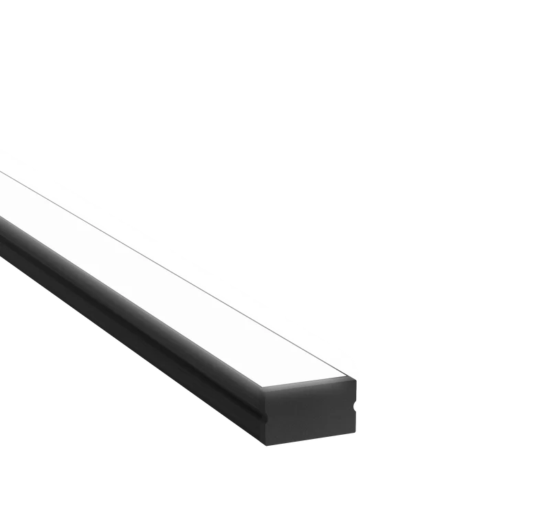 9.95mm x 10mm Rectangular Aluminium Surface Mounted LED Profile in Black or Silver (DLA2010)