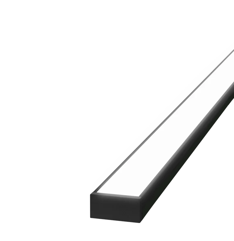 15.3mm x 6.4mm Rectangular Aluminium Surface Mounted LED Profile in Black or Silver (DLA1505)